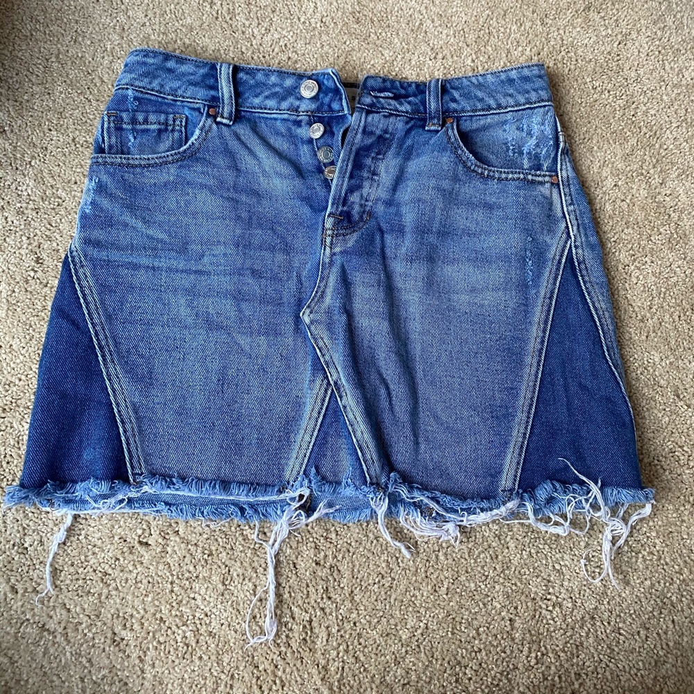 Pacsun multi color jean skirt